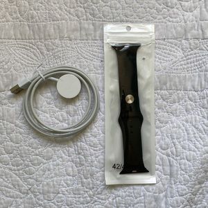 Brand new Apple Watch band and charging cord